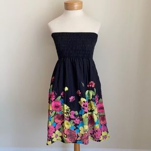 Cristina Love Strapless Floral Printed Dress